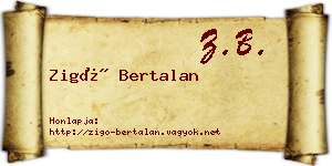 Zigó Bertalan névjegykártya